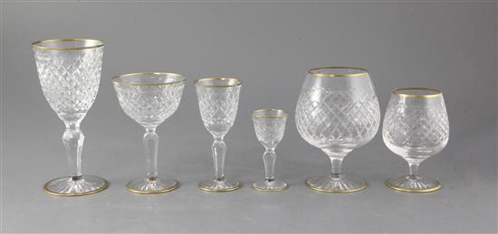 A Stuart thirty four piece part suite of cut glassware,